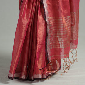 Red - burdwan tissue zari work handloom saree 73
