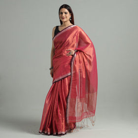 Red - burdwan tissue zari work handloom saree 73