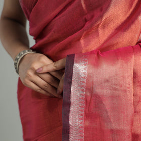 Red - burdwan tissue zari work handloom saree 73