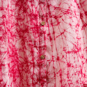 Pink - button down cotton batik dress 03 - handcrafted