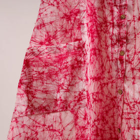 Pink - button down cotton batik dress 03 - handcrafted