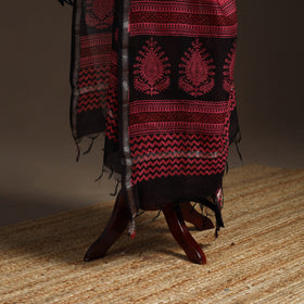 Chanderi silk bagh natural dyed dupatta with zari border 25