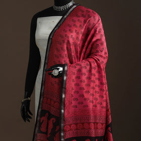 Chanderi silk bagh natural dyed dupatta with zari border 22