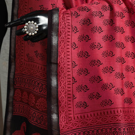 Chanderi silk bagh natural dyed dupatta with zari border 22