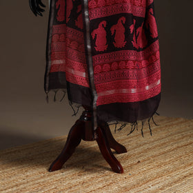 Chanderi silk bagh natural dyed dupatta with zari border 22