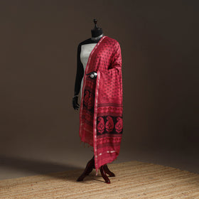 Chanderi silk bagh natural dyed dupatta with zari border 23