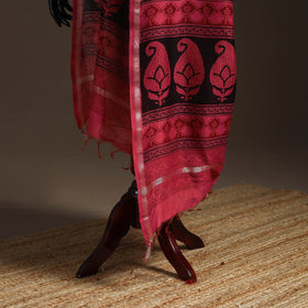 Chanderi silk bagh natural dyed dupatta with zari border 23