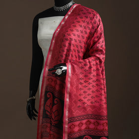 Chanderi silk bagh natural dyed dupatta with zari border 23