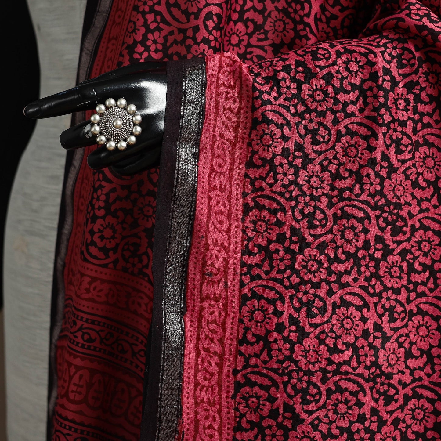 Chanderi silk bagh natural dyed dupatta with zari border 24