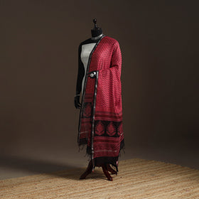 Chanderi silk bagh natural dyed dupatta with zari border 25