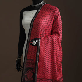 Chanderi silk bagh natural dyed dupatta with zari border 25