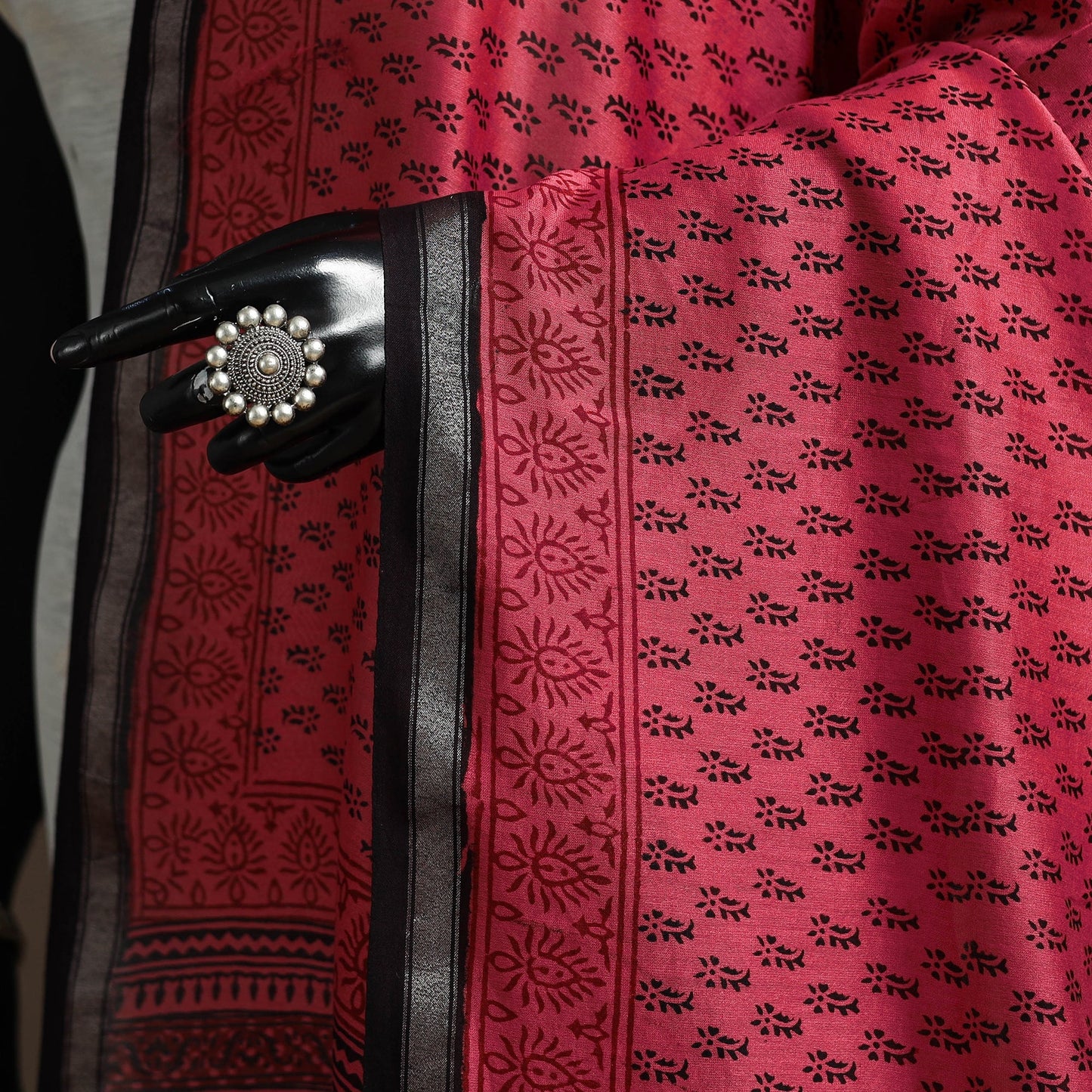 Chanderi silk bagh natural dyed dupatta with zari border 25