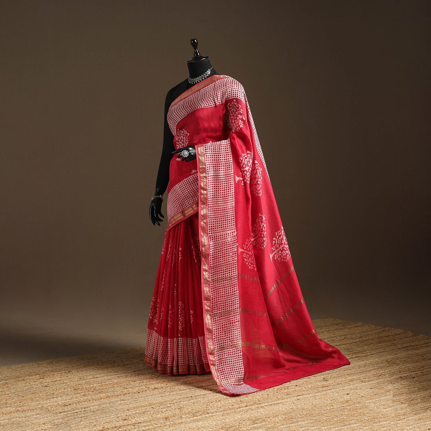 Chanderi silk hand batik saree 09 - handcrafted