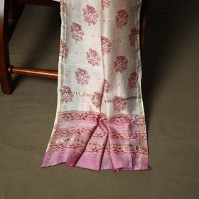 Chanderi silk hand block sanganeri print 3pc unstitched