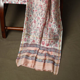 Chanderi silk hand block sanganeri print 3pc unstitched