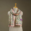 Pink Chanderi Silk Hand Embroidered Stole