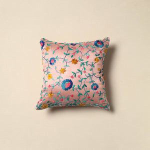 Chanderi silk hand embroidery cushion cover 04 - handcrafted