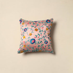 Chanderi silk hand embroidery cushion cover 04 - handcrafted