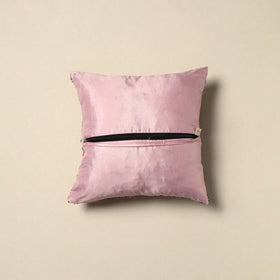 Chanderi silk hand embroidery cushion cover 11 - handcrafted