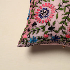 Chanderi silk hand embroidery cushion cover 11 - handcrafted