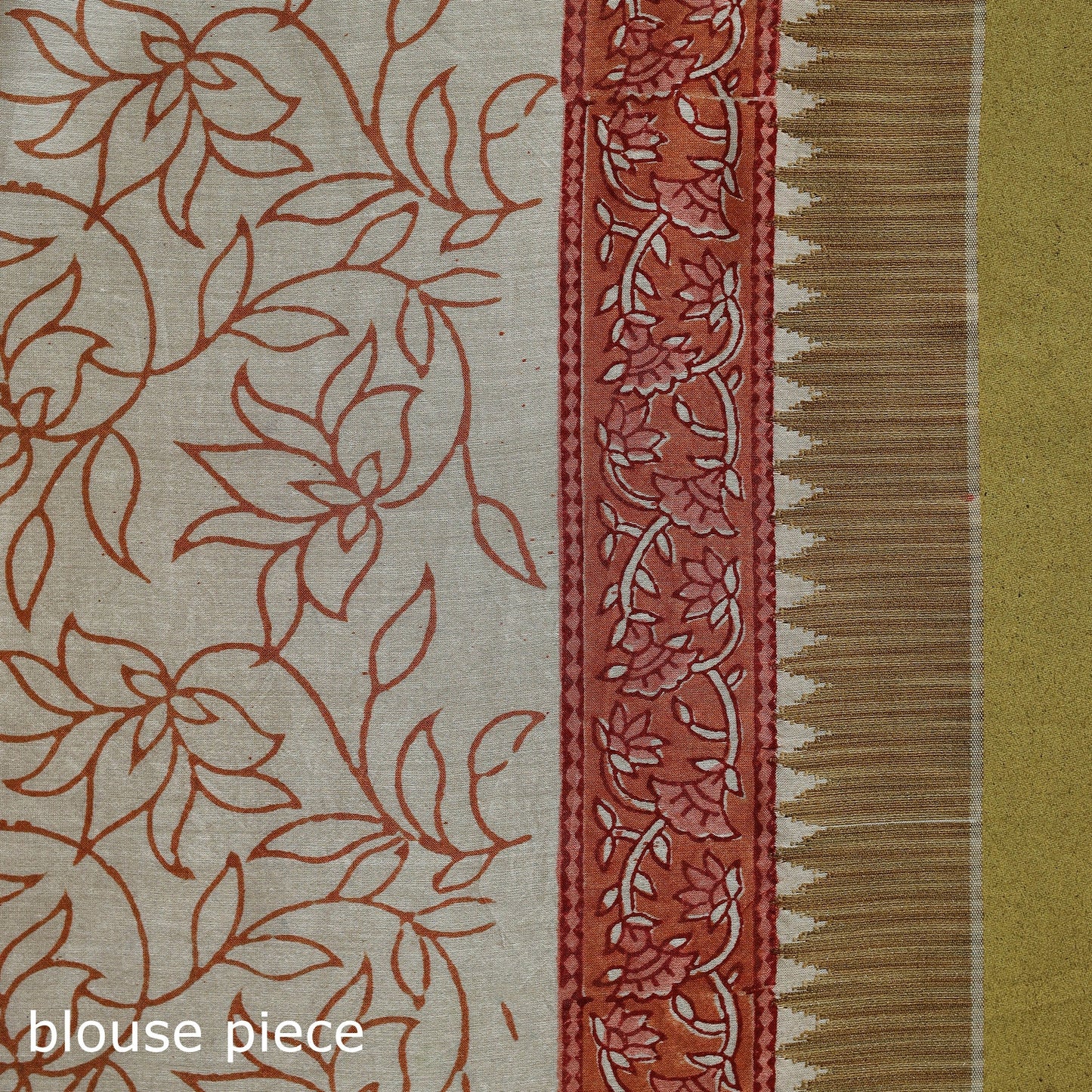 Chanderi silk hand sanganeri saree with ghicha border 25