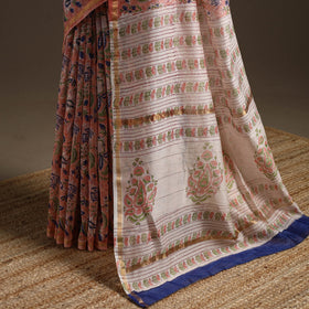 Chanderi silk hand sanganeri saree with zari border 05