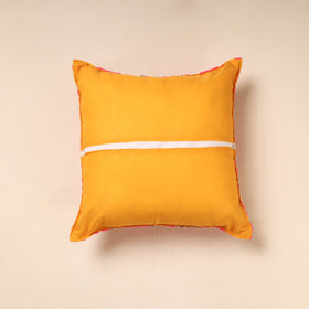 Pink Chanderi Silk Phulkari Hand Embroidered Cushion Cover