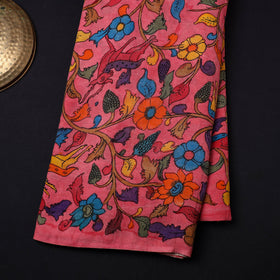 Pink Chanderi Silk Srikalahasti Pen Kalamkari Fabric