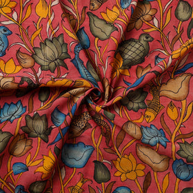 Pink - chanderi silk srikalahasti pen kalamkari fabric 10