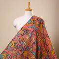 Pink Chanderi Silk Srikalahasti Pen Kalamkari Fabric