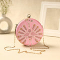 Pink Chikankari Hand Embroidery Tussar Silk Clutch/Sling Bag