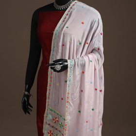 Chinon silk hand embroidered phulkari dupatta 02