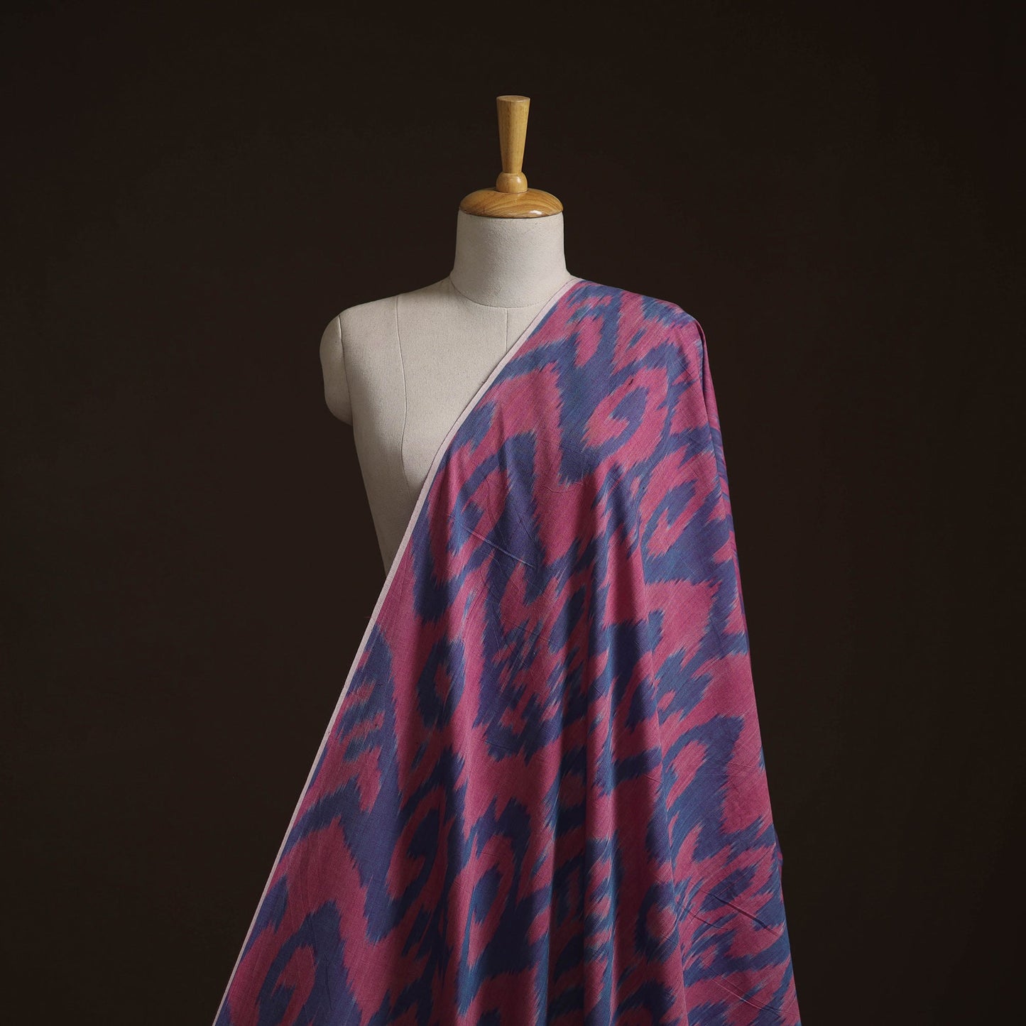 Cotton central asian pochampally ikat fabric 07