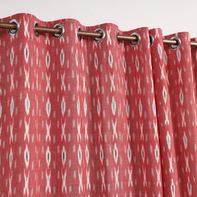 Pink - cotton door pochampally ikat curtain (7 x 3 feet)