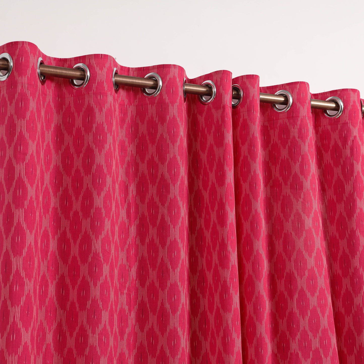 Pink - cotton door pochampally ikat curtain (7 x 3 feet)