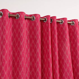 Pink - cotton door pochampally ikat curtain (7 x 3 feet)