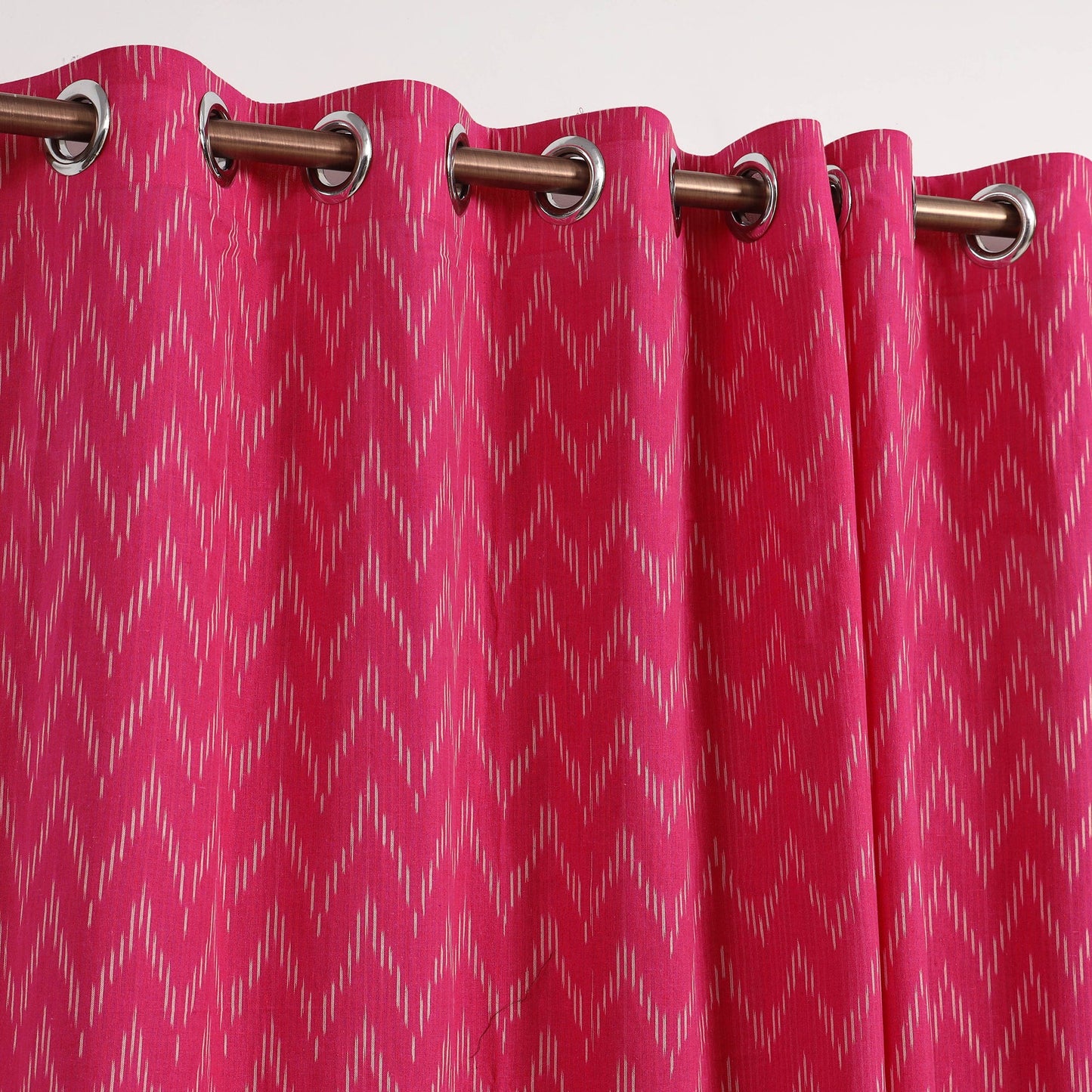 Pink - cotton door pochampally ikat curtain (7 x 3 feet)