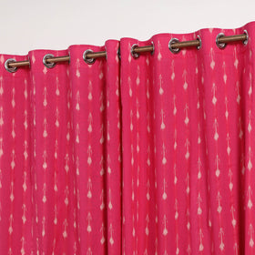 Pink - cotton door pochampally ikat curtain (7 x 3 feet)