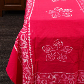 Buy Pink Cotton Double Hand Batik Print Bed Sheet Set