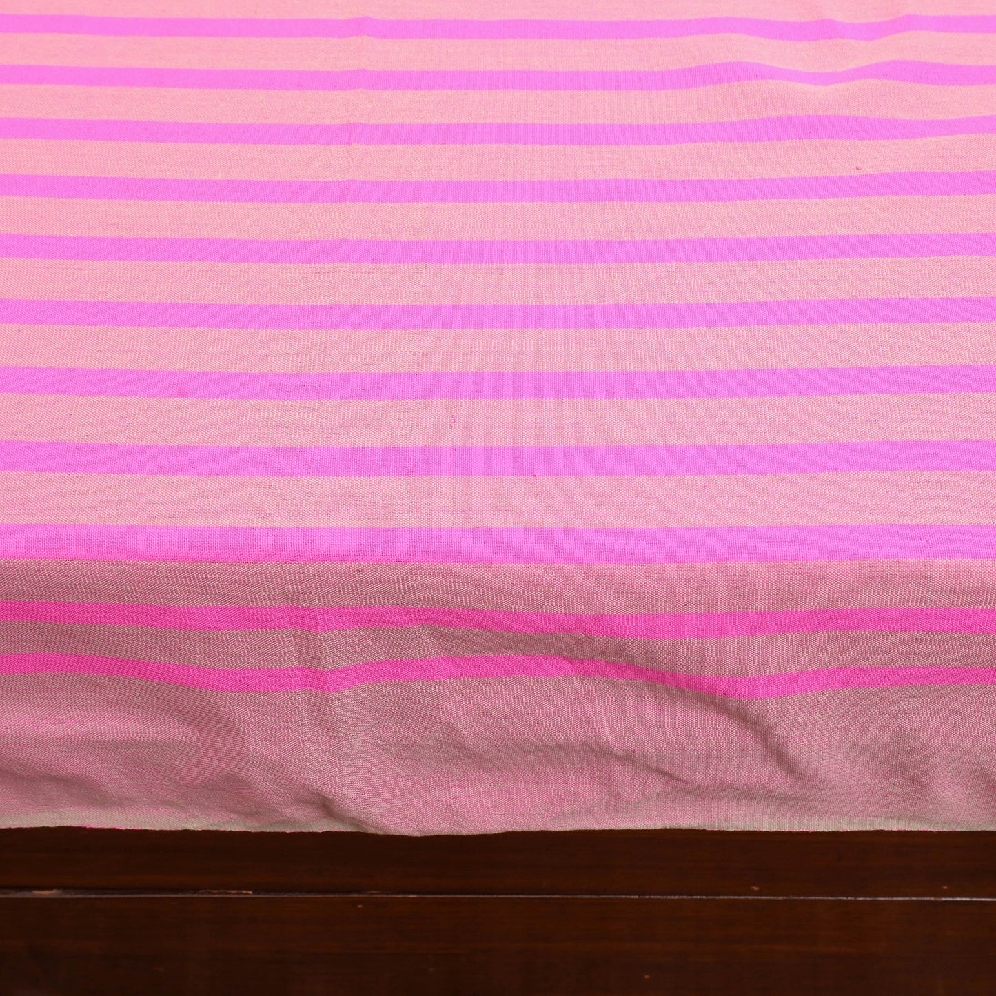 Pink - cotton double handloom bed cover (108 x 90 in) 104