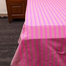Pink - cotton double handloom bed cover (108 x 90 in) 104