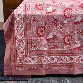 Pink - cotton double sanganeri bed sheet set (108 x 90 in)