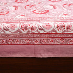 Pink - cotton double sanganeri bed sheet set (108 x 90 in)