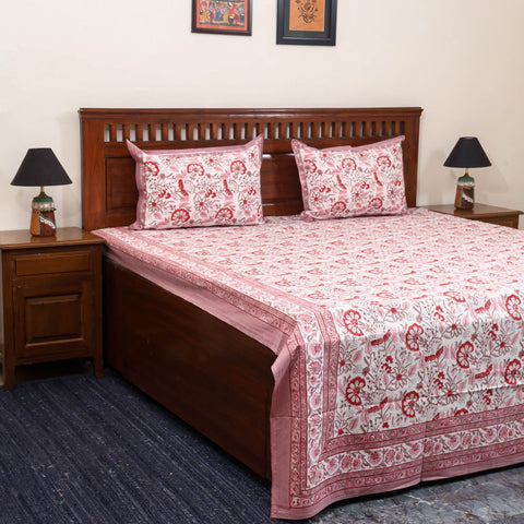 Cotton double sanganeri bed sheet set (108 x 90 in) 09