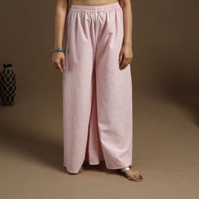 Buy Cotton Pink Flared Plain Palazzo