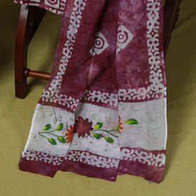 Pink - cotton hand batik 3pc unstitched dress material 03