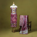 Pink - cotton hand batik 3pc unstitched dress material 03