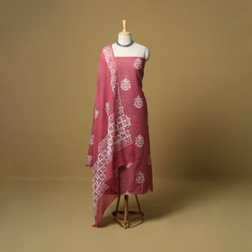 Cotton hand batik 3pc unstitched dress material 07