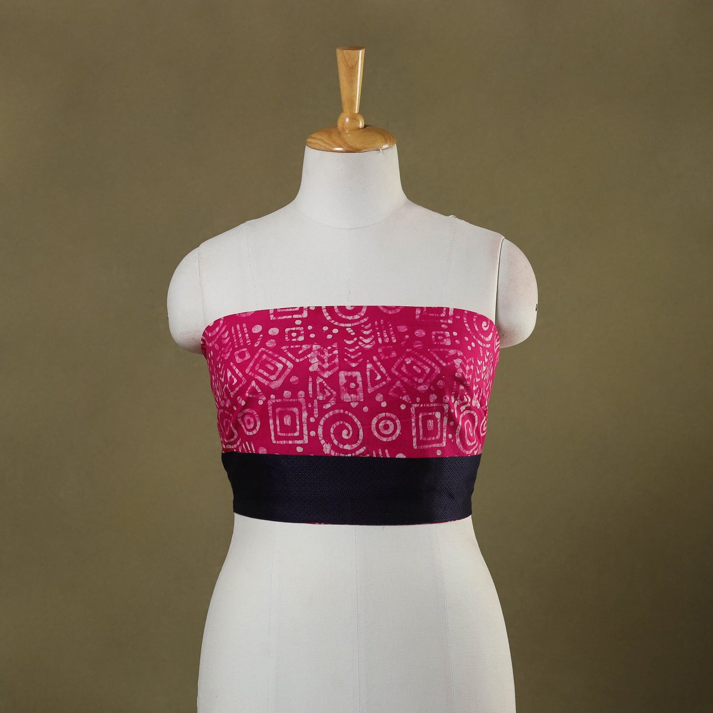 Pink Cotton Hand Batik Print Blouse Piece