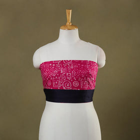 Pink Cotton Hand Batik Print Blouse Piece